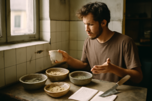Pot de barbotine d'argile liquide pour céramique, texture fluide utilisée en modelage et en glaçure
