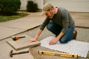 Béton drainant pour aménagement durable — surface perméable évacuant efficacement les eaux pluviales, idéale pour allées, parkings et zones piétonnes
