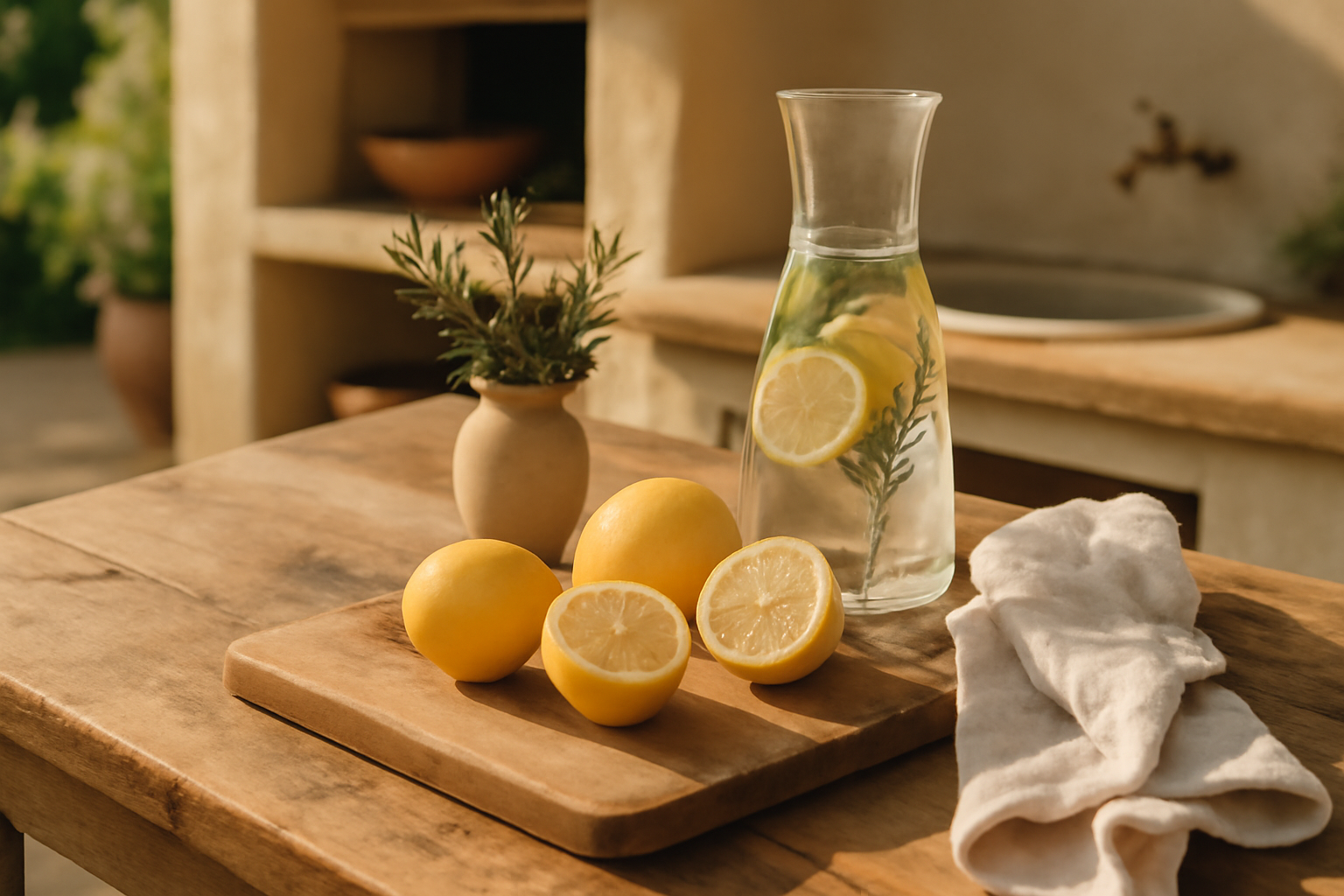 Îlot de cuisine extérieure avec plancha, rangements intégrés et luminaires, idéal pour repas d'été en plein air