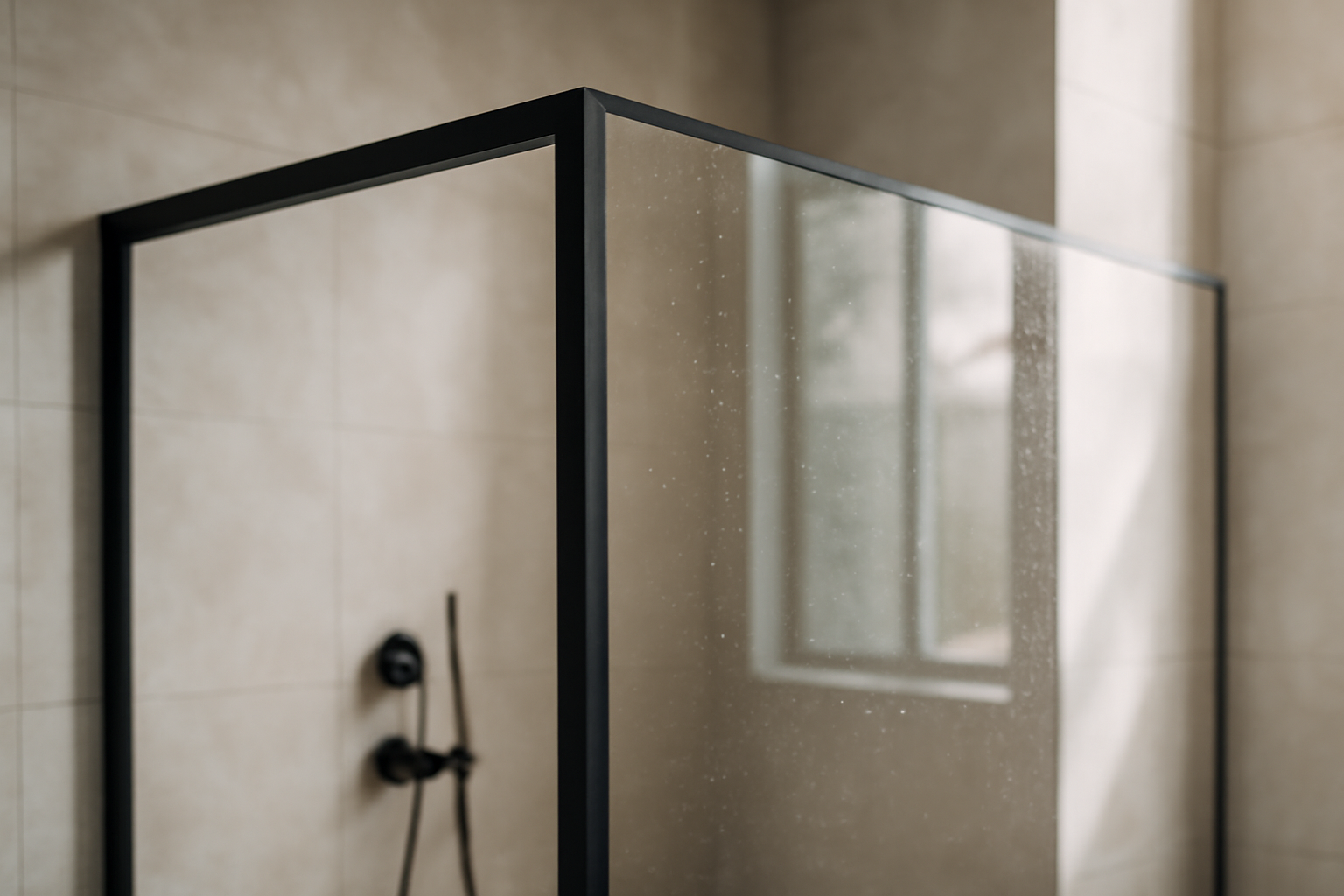 Paroi de douche italienne sur mesure, verre anticalcaire et profilé aluminium argenté, installation murale facile